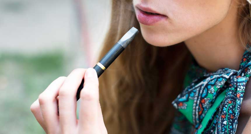 More U.S. teens now vape from electronic cigarettes than smoke conventional tobacco cigarettes. They may think the high-tech devices yield a safe kick from nicotine. New studies suggest that even vaping may pose serious health hazards.