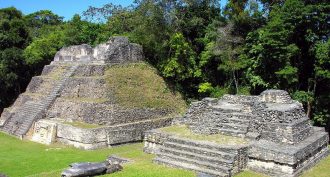 Some of the central pyramids of ancient Caracol in Belize. Laser mapping showed that at its peak, this Mayan metropolis sprawled over an area the size of present-day Washington, D.C.