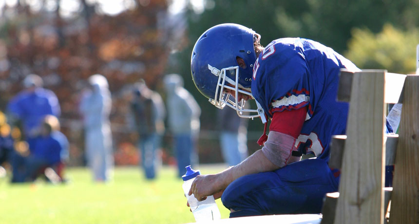 tired football player