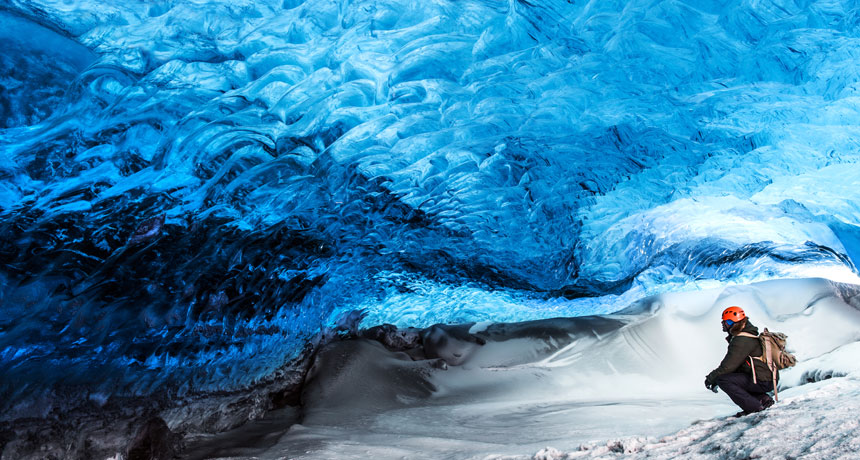 inside glacier