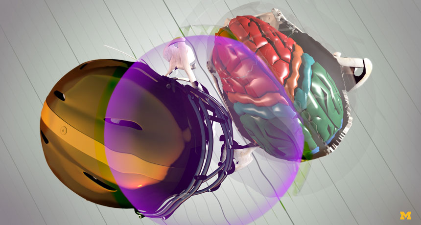 Find out how modern football helmets attempt to limit brain