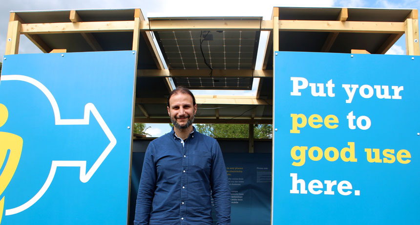 pee-powered urinal