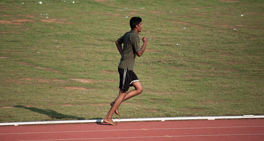 barefoot runner