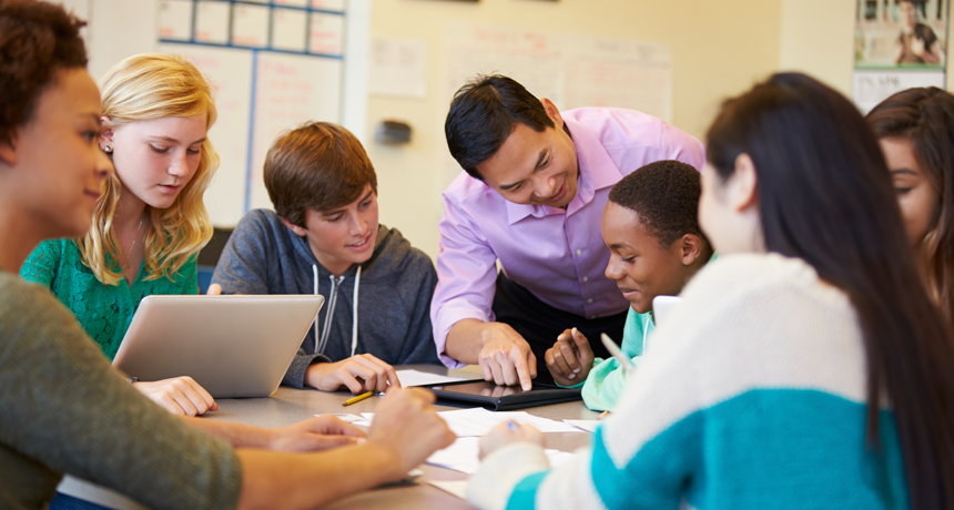 teacher and students