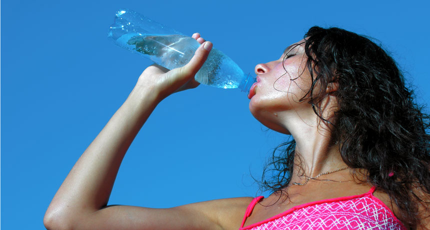 girl drinking water