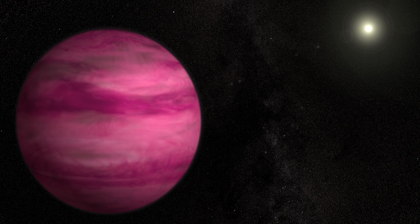The planet depicted here — GJ 504b, a huge body four times as massive as Jupiter — orbits a star 57 light-years away. When these bodies orbit stars other than our own, we call them exoplanets.