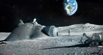 illustration of moon base