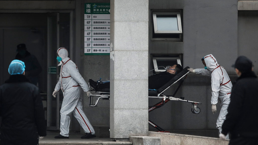hospital workers in Wuhan, China