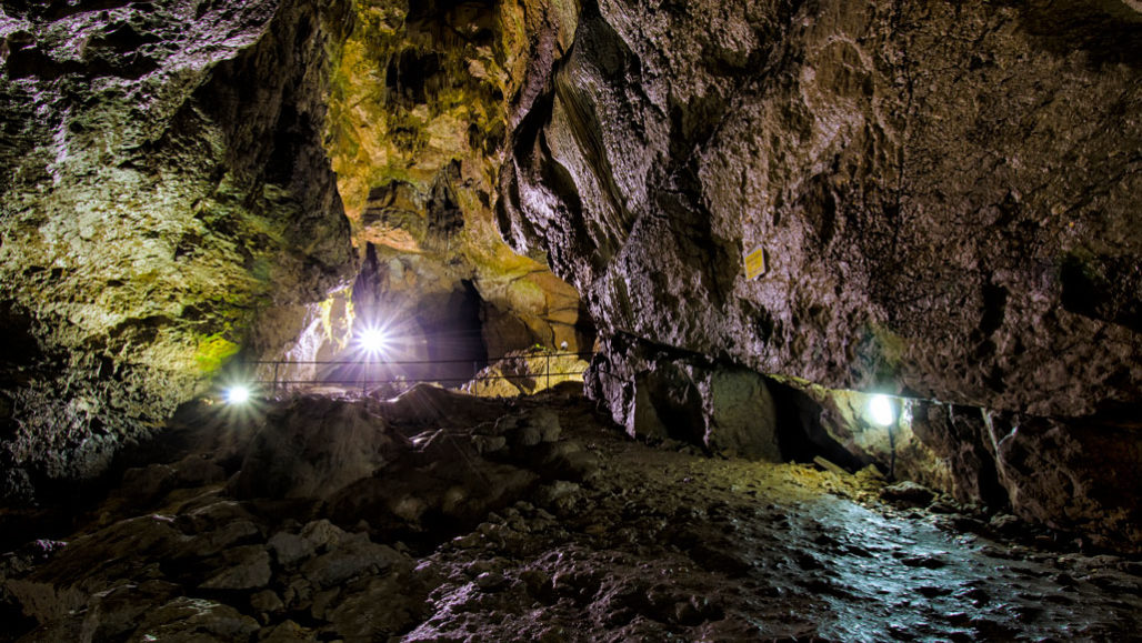 photo of the inside of Bacho Kiro Cave