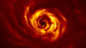 Planet-forming swirl around star AB Aurigae