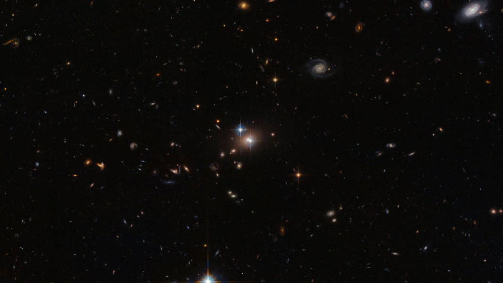 a photo of a distant quasar taken by the Hubble telescope