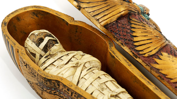 a photo of a mummy in a sarcophagus