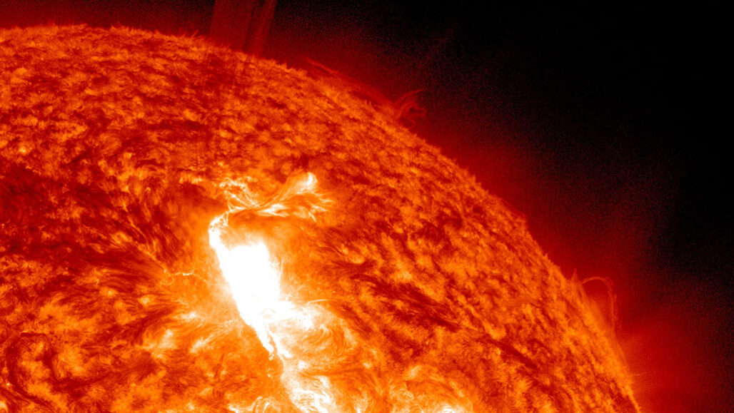 an image showing a solar flare on the sun