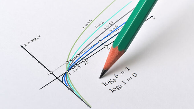 a photo of a log graph with a pencil