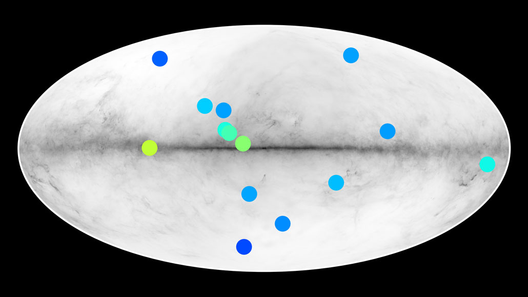 map of Milky Way showing possible antistars