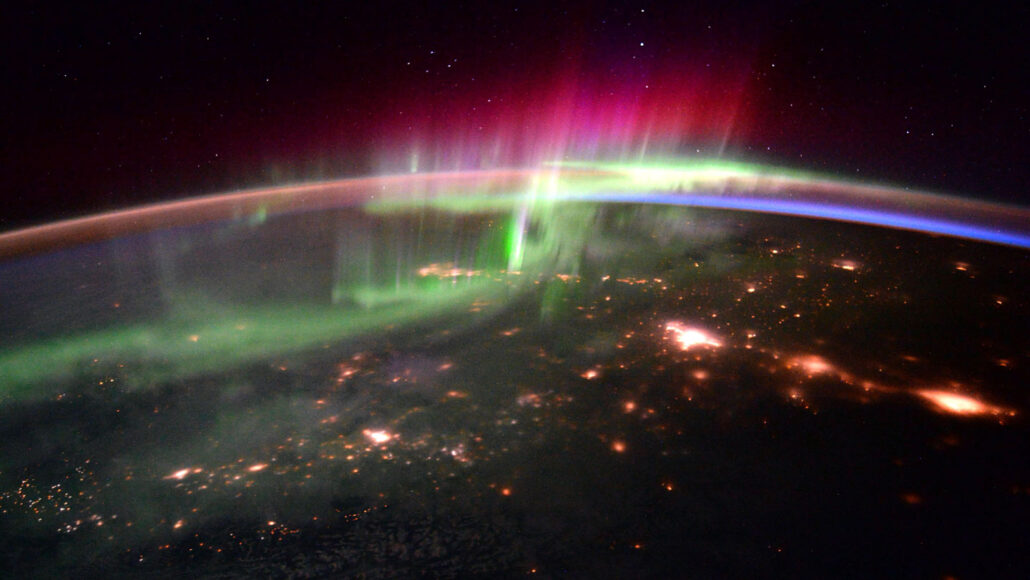 aurora borealis from space hd