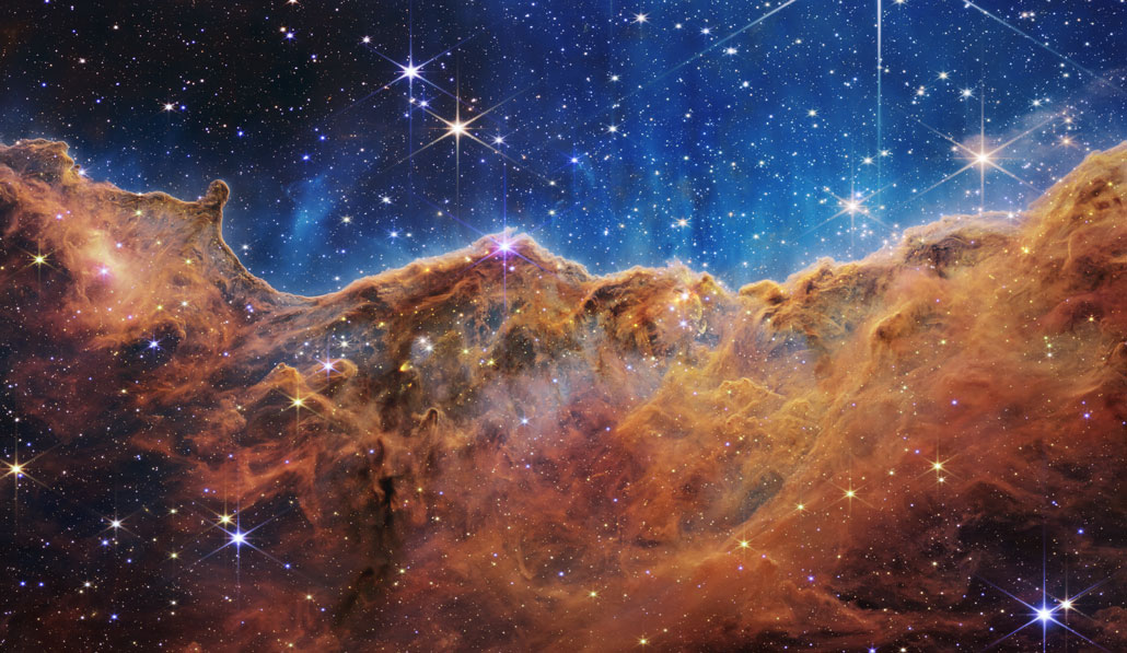 Carina nebula image taken by JWST's NIRCam camera