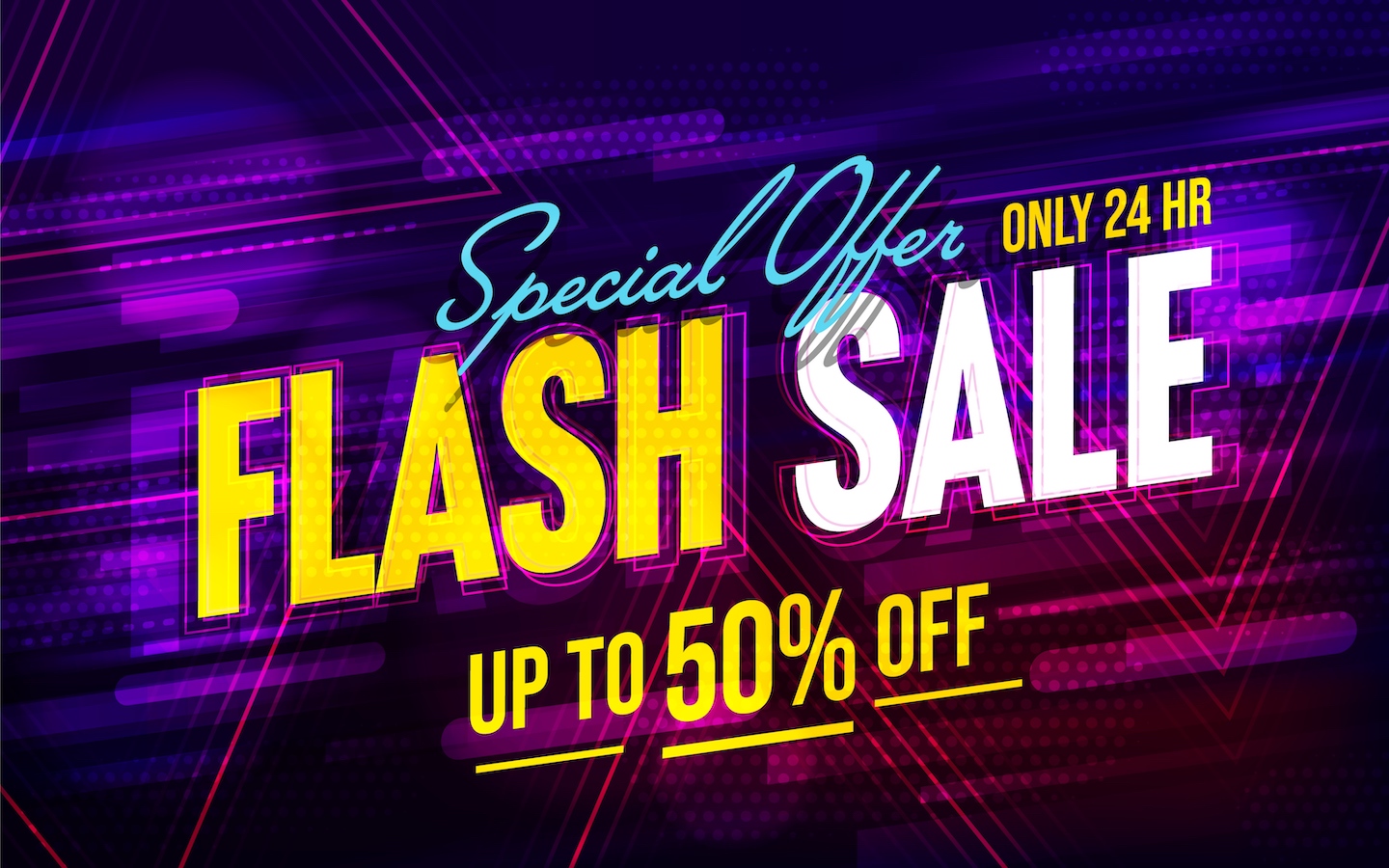 Flash sale special offer only 24 hour up to 50 percent off