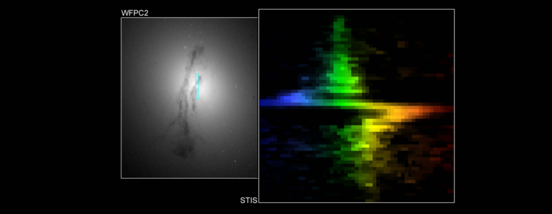 Hubble Space Telescope image shows the rotating center of a galaxy. 