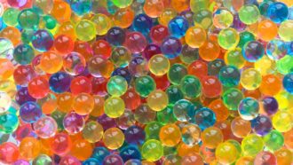 a pile of colorful translucent water beads
