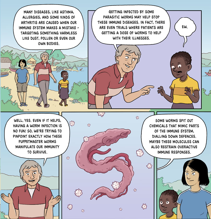 a comic panel about parasitic infection
