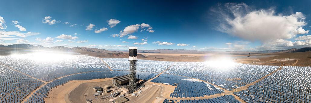 The Ivanpah Solar Electric Generating System in the Mojave Desert.