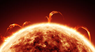 a closeup of the sun's glowing surface