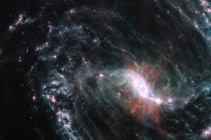 Uma imagem do Telescópio Espacial James Webb da galáxia NGC 1365.
