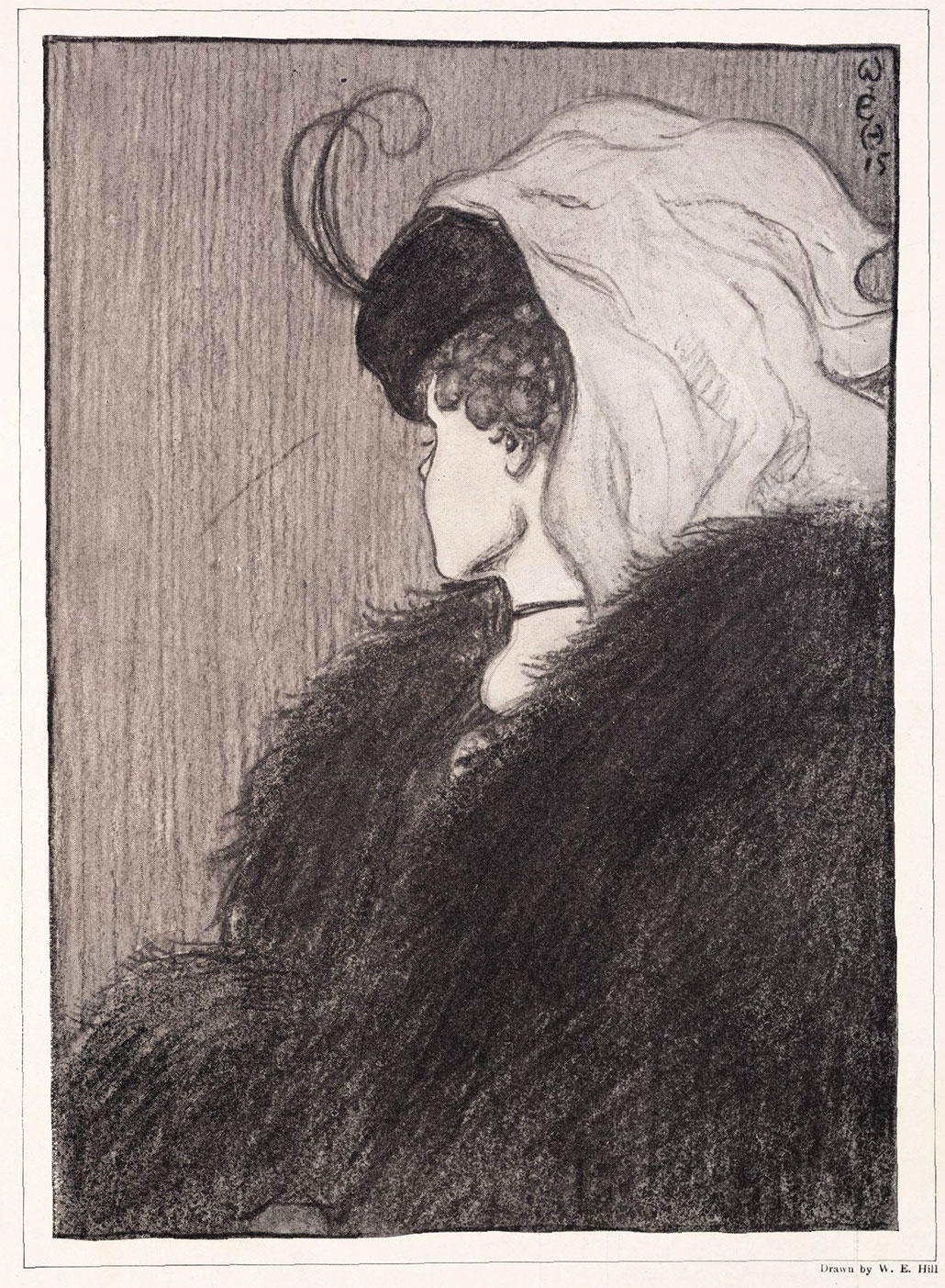 a drawing that shows a young woman or an old woman in profile, an optical illusion