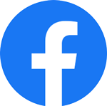 a blue circle behind a white lowercase f, the logo for Facebook