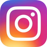 the logo for Instagram; a purple, orange and pink square with rounded corners and a white pictograph showing a camera in the middle