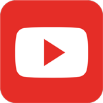 the logo for YouTube, a red rounded box with a white rectangle with the 'play' symbol