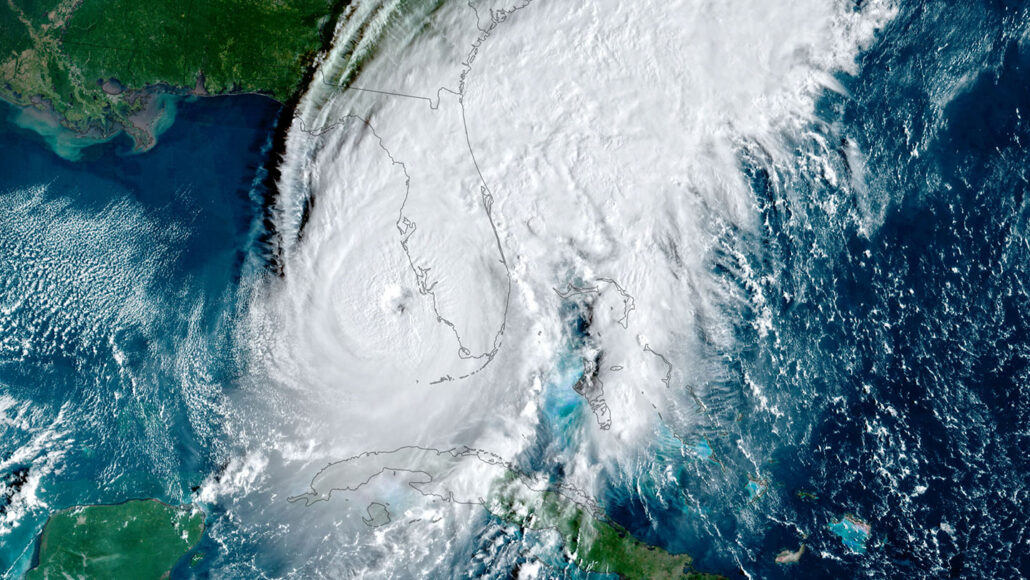 a satellite image showing Hurrican Ian from space