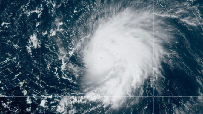 A satellite image of Hurricane Lee.