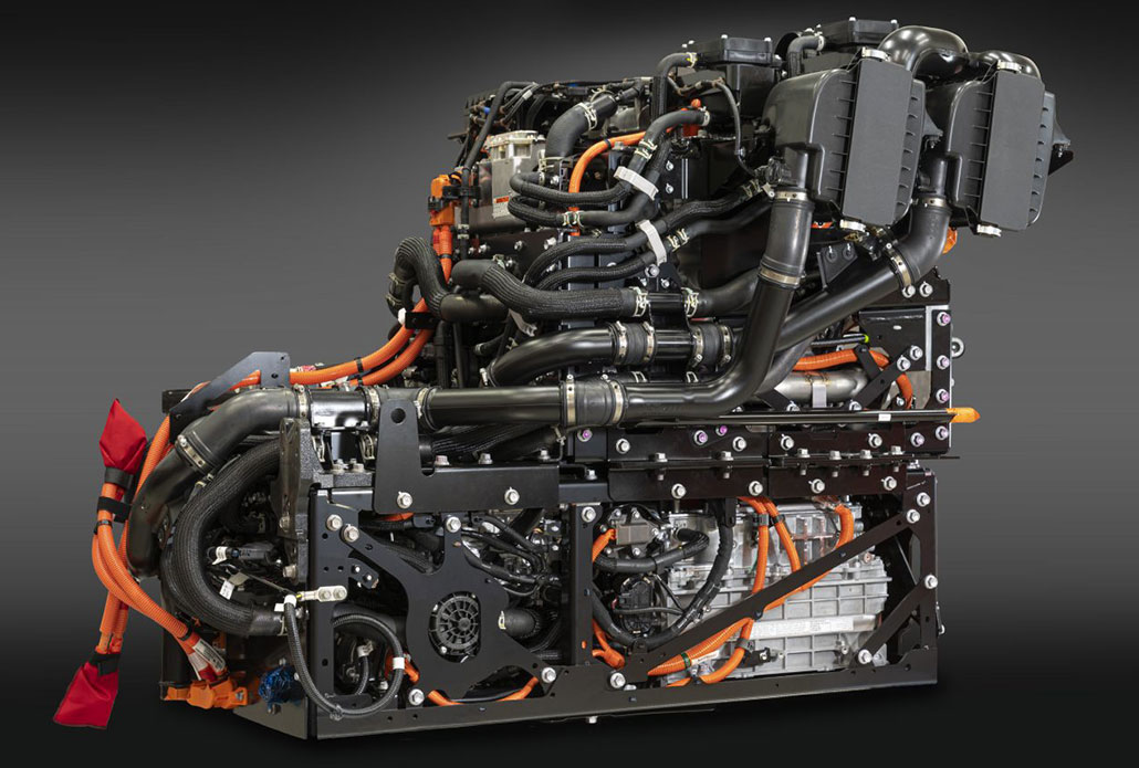 an illustration of a Toyota fuel-cell electric powertrain