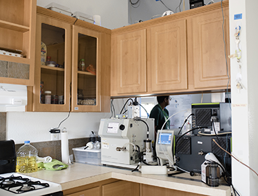 a photo of monitoring equipment in a kitchen