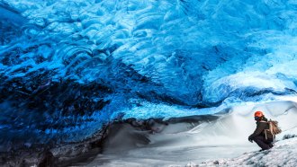 inside glacier