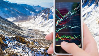 After downloading an app onto your cell phone, the device can use motion sensors inside it to detect quakes. The energy waves of those ground shakes can resemble the stock trends graphed on this smart phone. The app can then automatically send details of