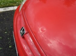 Science News for Kids editor Emily Krieger just happened to be in Bozeman, Mont. when a big hailstorm hit. Shown is the hood of her car, with a new hailstone-sized dent.