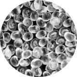 These are tiny pellets of Ingeo, a kind of plastic made from corn. They will be melted and then shaped into various products. Credit: NatureWorks LLC