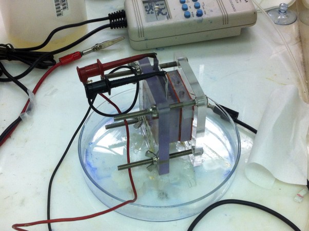 Pavan Mehrotra created this fuel cell. Devices based on its design may one day generate emergency power for U.S. soldiers. Credit: P. Mehrotra
