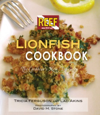 Divers are encouraged to spear any lionfish they find near corals. This has helped control the buildup of lionfish populations on reefs. But what to do with those fish? Eat them! Reef Environmental Education Foundation has compiled a book of yummy recipes. Credit: REEF