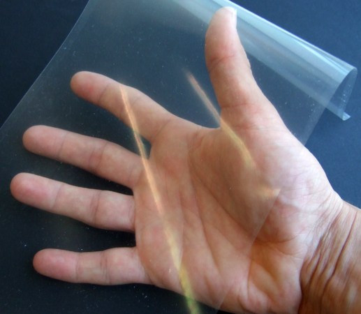 A Swiss team coated this plastic with a bacterial “snack” that was laced with toxic silver. Later, the researchers dunked the plastic in a bacteria-rich solution. Tests would show the “active” coating killed more than 99.999 percent of the germs that the plastic had picked up. Credit: S. Lohar, et al. Small, Vol. 4, No. 6, 2008/Wiley