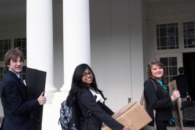 Nearly half of the students invited to take part in the White House Science Fair got a chance to present their research. These included: Jack Andraka, 15 (left, winner of the 2012 Intel International Science & Engineering Fair); Jessika Baral, 13 (center, a participant at the 2012 Broadcom MASTERS); and Sara Volz, 17 (right, top winner of the 2013 Intel Science Talent Search). Credit: SSP