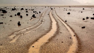 trail of moving rocks