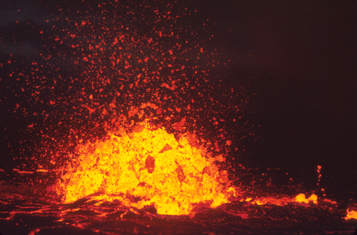lava bursting out of the ground