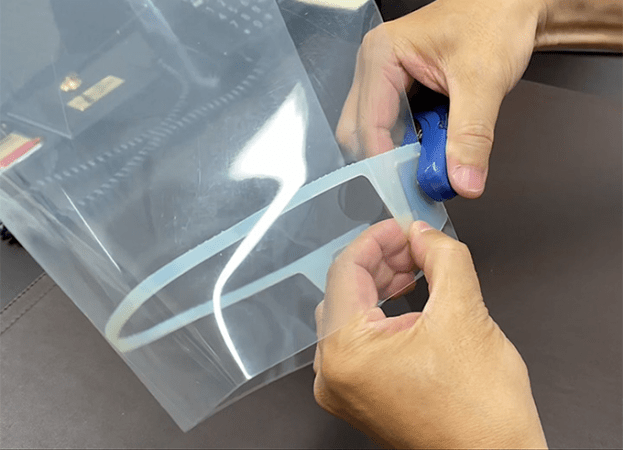 a photo of a DIY faceshield