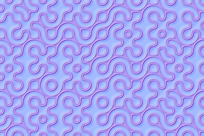 a computer generated art with purple circles and swirls on a light blue background