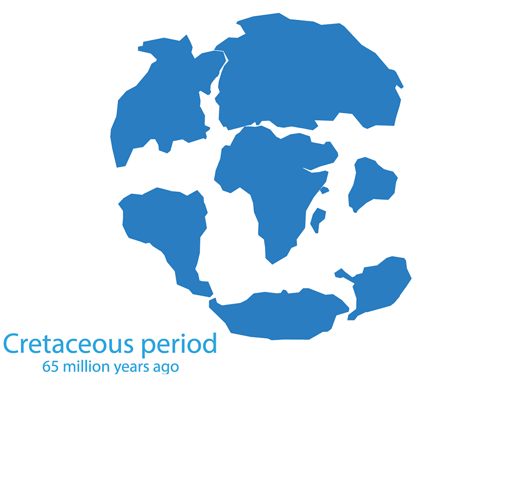 an illustration of continent location during the retaceous period