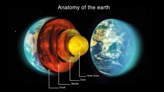 a cut away diagram showing the innner layers of the Earth